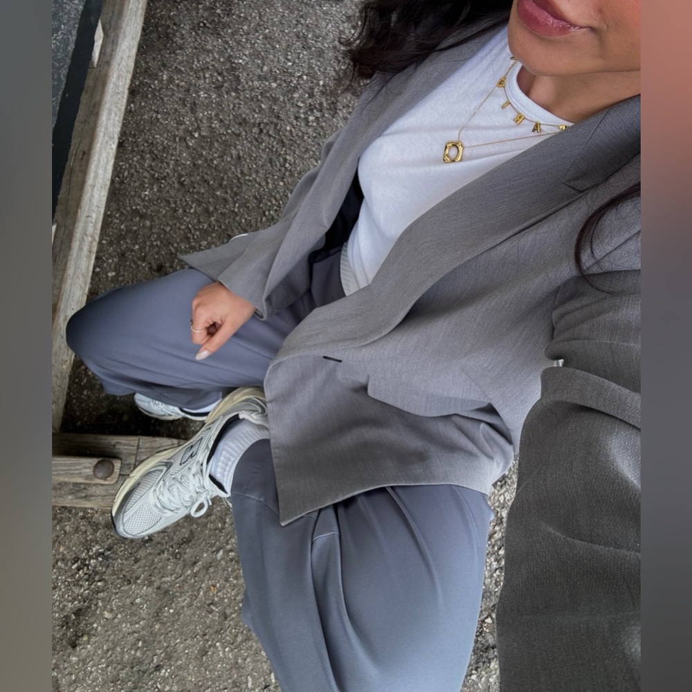 Lioness grey pants with white waistband